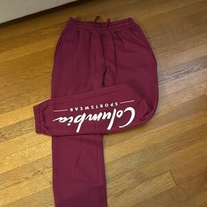 Red/pink Columbia sweatpants